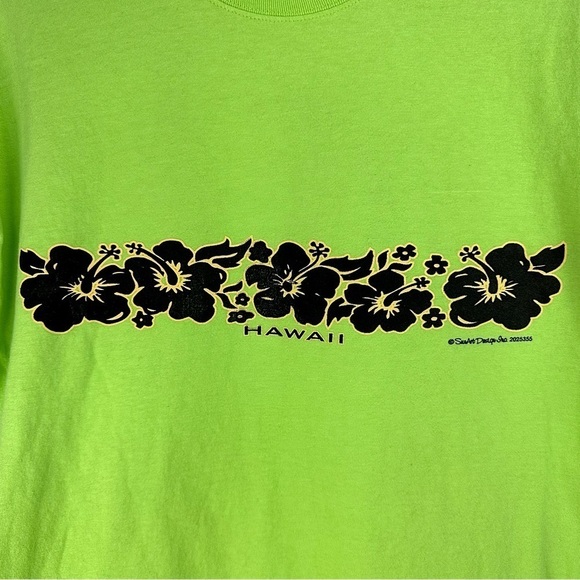 VINTAGE Hawaii Yellow Hibiscus Floral Design Short-sleeve T-shirt Large - Picture 2 of 5